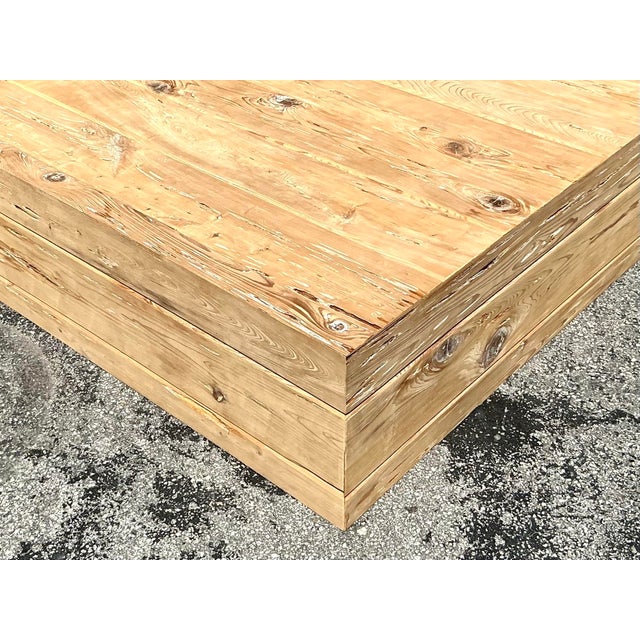 Embrace authentic Florida charm with this exceptional vintage Pecky Cypress coffee table, a true statement piece for any...