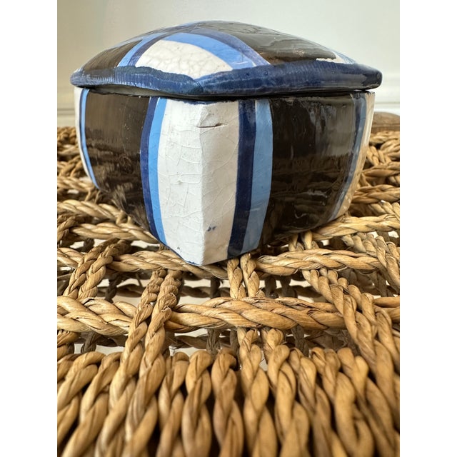 Vintage Aldo Londi Bitossi Italian Mondrian Ceramic Box Featuring Stylized Horse Head For Sale - Image 11 of 18
