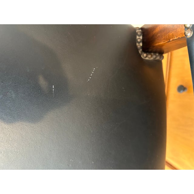 Black Theodore Alexander Black Leather Accent Chair For Sale - Image 8 of 10