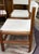 Mid-Century Modern Mid Century Angular Scandinavian D Scan Style Wood Dining Chairs With Thick Linen Upholstery For Sale - Image 3 of 12