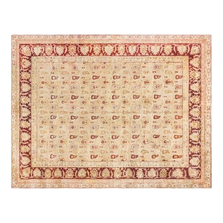 Authentic Indian Amritsar Botanic Handwoven Wool Rug For Sale
