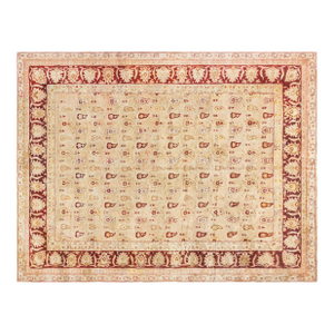 Authentic Indian Amritsar Botanic Handwoven Wool Rug