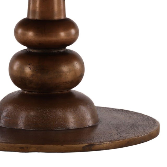 Mid-Century Modern Brass Orb Pedestal Coffee Table For Sale - Image 3 of 4