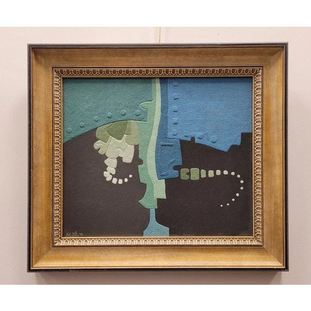 Ángel Cuesta, Abstraction, 1989, Acrylic Painting, Framed For Sale - Image 3 of 12