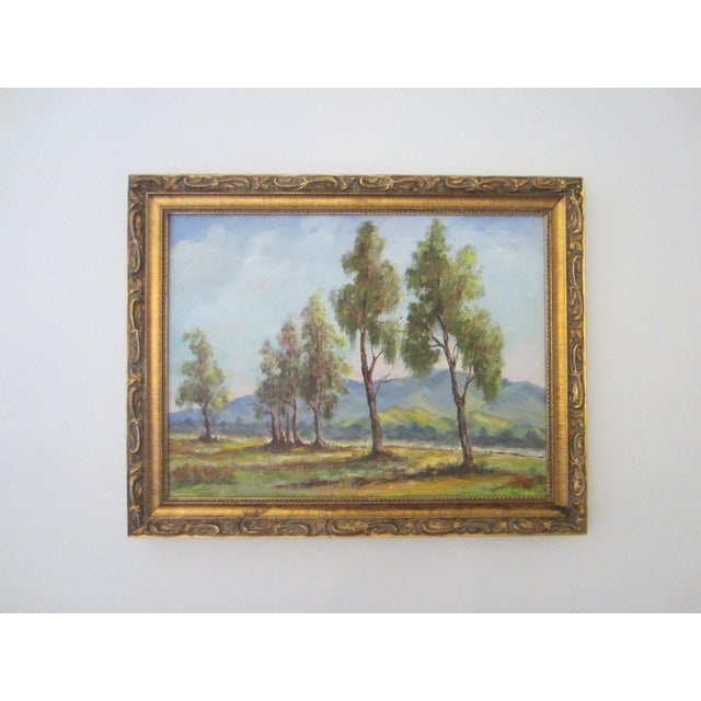 1970s 1970s California Plein Air Impressionist Landscape Signed Oil on Canvas For Sale - Image 5 of 7