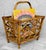 - Original 1970's Coastal Rattan Magazine Rack - Satin Finished Natural Rattan Construction - Leather Wrapped Corners -...