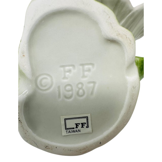 Vintage Fitz and Floyd Hummingbird Hibiscus Flower Vase, 1987 F&f Hand Painted Porcelain For Sale - Image 11 of 11