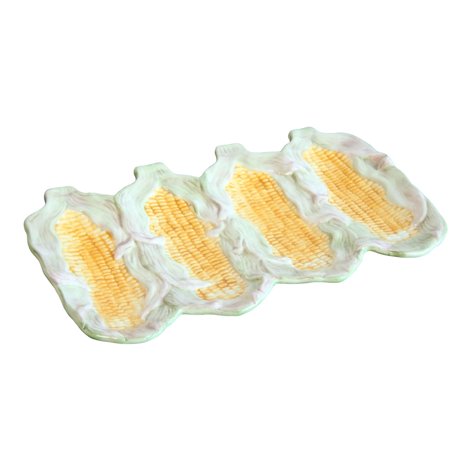 Vintage Majolica Corn on the Cob Serving Platter