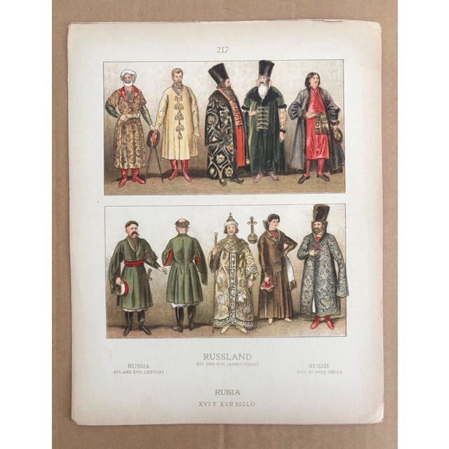 Up for sale is this gorgeous costume print from a 1925 book on costume by Adolf Rosenberg. It is matted in a pH neutral...