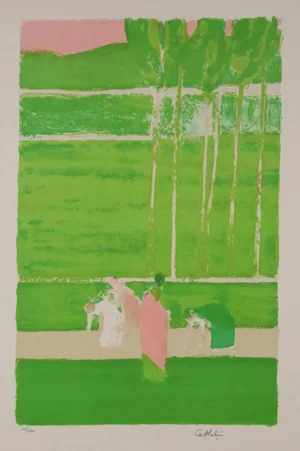 Bernard Cathelin Lithograph 'Ladies in a Garden' Signed and Numbered