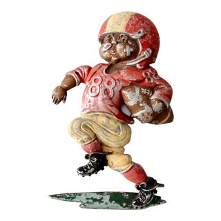 Vintage 1970s Metal Football Player Wall Art For Sale