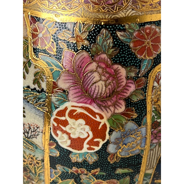 Ceramic Large Antique Satsuma Porcelain Egg Chinese Export For Sale - Image 7 of 9