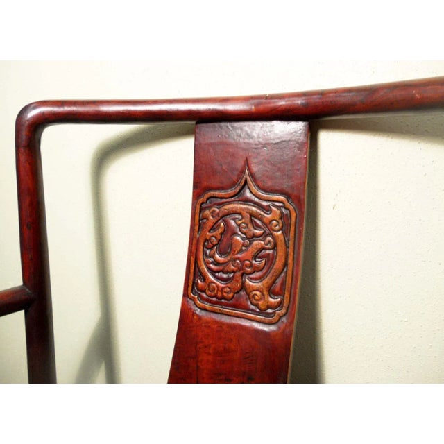 Asian Antique Chinese Ming Arm Chairs, One Circa Early of 19th Century - A Pair For Sale - Image 3 of 6