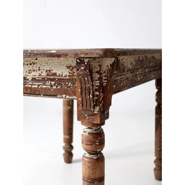 Antique Farmhouse Wooden Table For Sale - Image 9 of 13