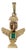 0.20ct Emerald Tribal Bird Pendant 18k Yellow Gold For Sale