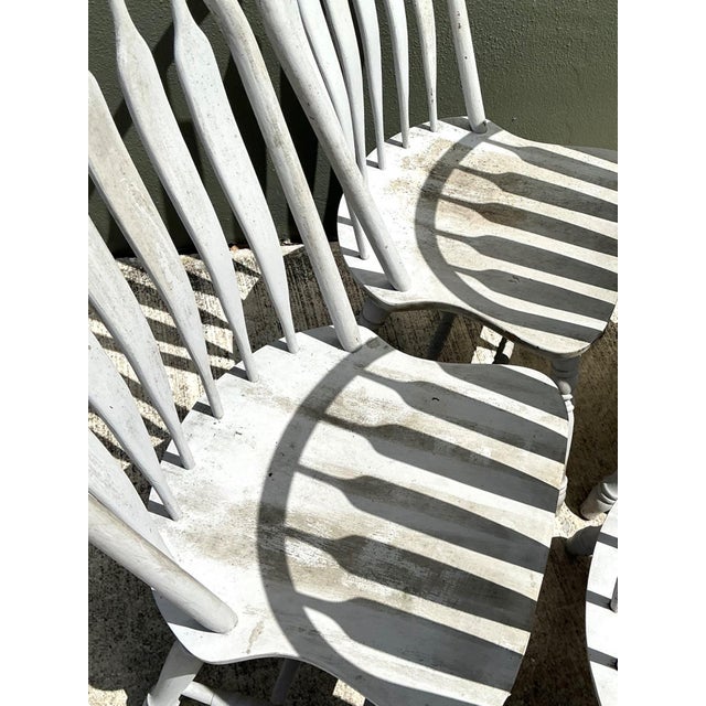 Vintage Farmhouse Style Windsor Chairs - Set of 4 For Sale - Image 9 of 12