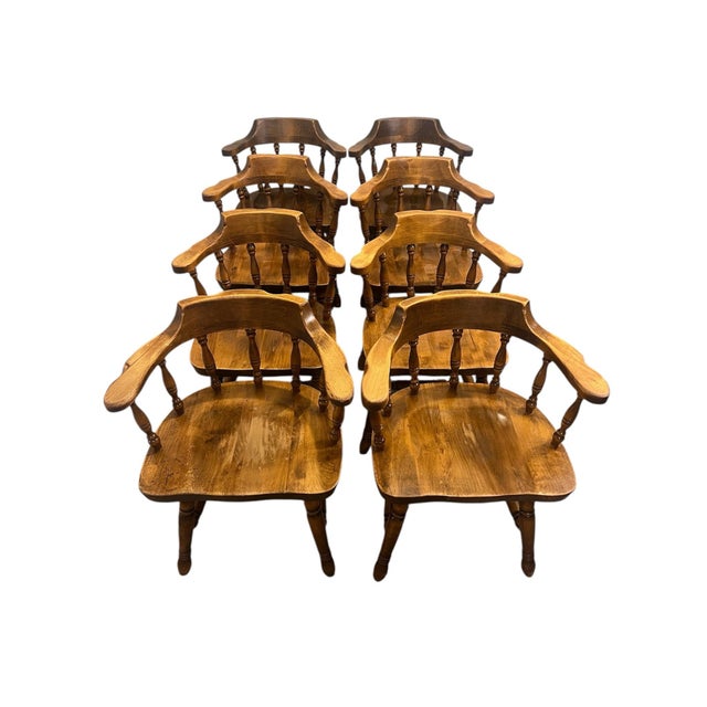 Wood 1970s Solid Pine Watertown Slide Expandable Dining Table With 2 Leaves & 8 Chairs For Sale - Image 7 of 12