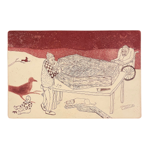 1998 Benjy Davies Coffin Builder Etching