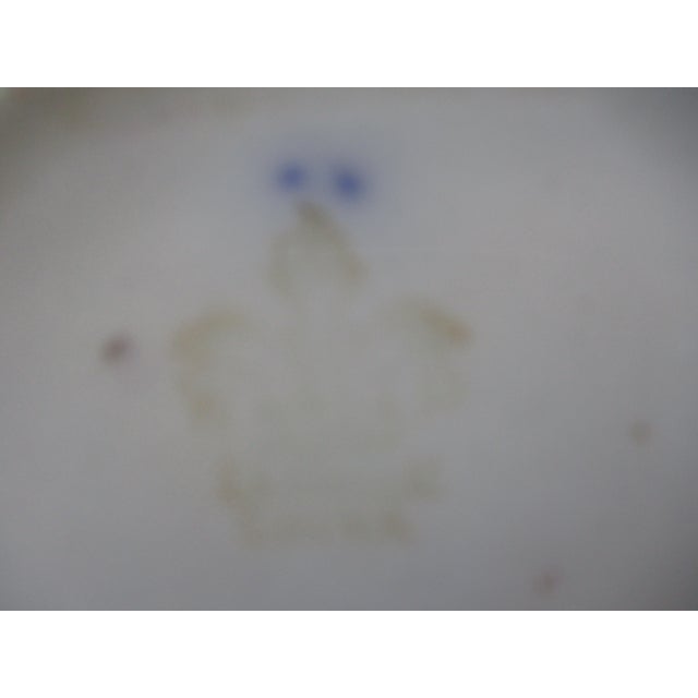 Antique LaBelle China Embosed Flow Blue Cherub Design Milk Pitcher with Gold Trim For Sale - Image 10 of 10