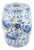 Chinoiserie Porcelain Blue and White Dancing Foo Dogs Garden Stool For Sale