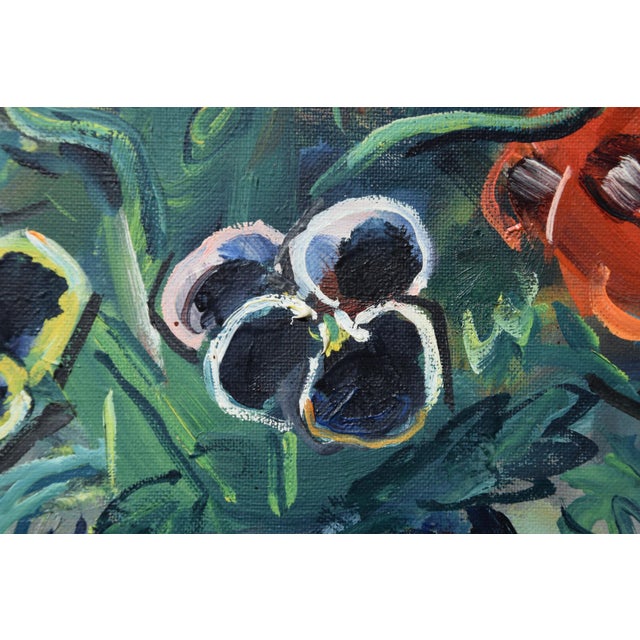 Friedrich Kunitzer, Still Life with Poppies & Jug, 1970s, Oil on Canvas, Framed For Sale - Image 9 of 13
