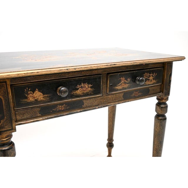 Antique Victorian Chinoiserie Lacquered Side Table, 1850s For Sale - Image 11 of 13