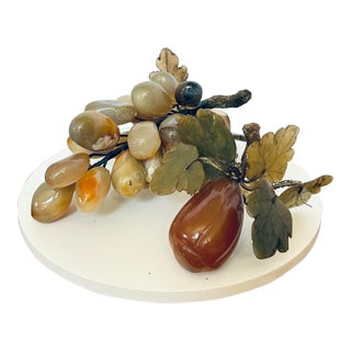Pair MCM Agate Stone Fruit For Sale