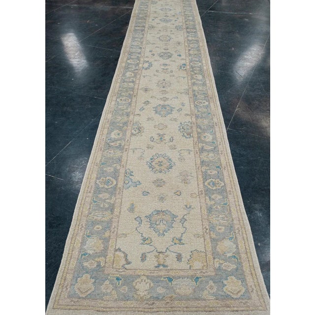 Turkish Turkish Oushak Rug Runner 2'11" x 17'1" For Sale - Image 3 of 6