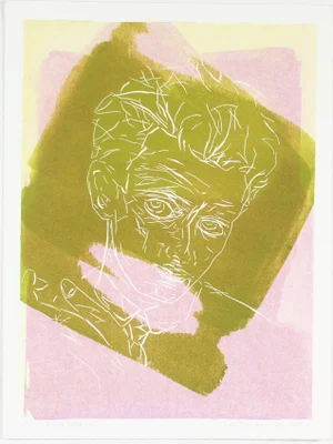 "Egon Schiele" Pink & Green Print by Rob Delamater