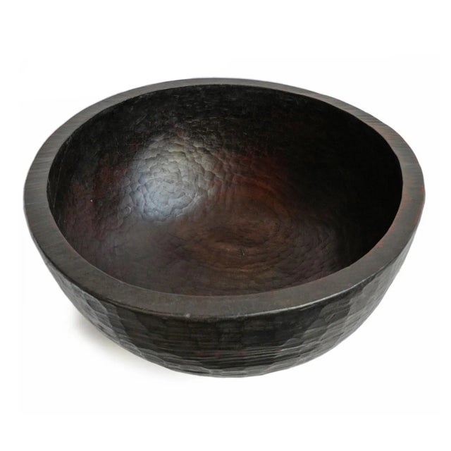 Contemporary Large Vintage Organic Modern Wood Bowl Nepal For Sale - Image 3 of 6