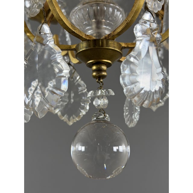 Glass 19th Century Louis XV Crystal and Gilt Brass Chandelier For Sale - Image 7 of 8