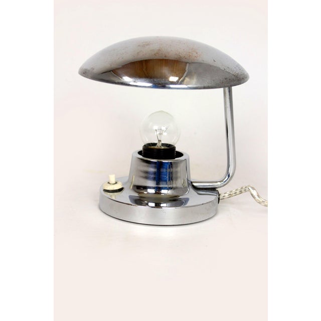 1940s Bauhaus Chrome Model 1195 Table Lamp from Napako, Former Czechoslovakia, 1940s For Sale - Image 5 of 11