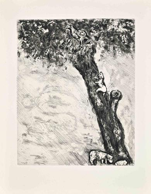 Marc Chagall, The Eagle, The Sow, and The Cat, 1952, Etching