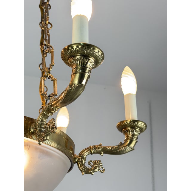 Italian 8-Light Chandelier in Brass and Glass, 1960s For Sale - Image 3 of 12