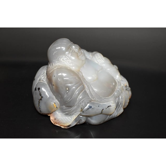 Mid 20th Century Large Agate Gemstone Happy Buddha For Sale - Image 5 of 13