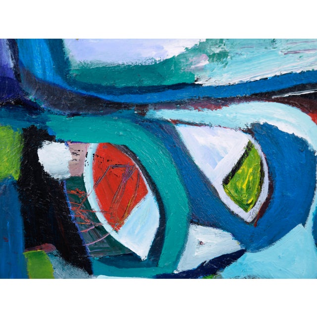 Multicolor Abstract Expressionist With Red, Blue, & Green by Catherine Freethy For Sale - Image 4 of 11