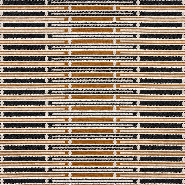2020s Schumacher Serapo Rustic Weave Fabric, Carbon & Ochre For Sale - Image 5 of 5