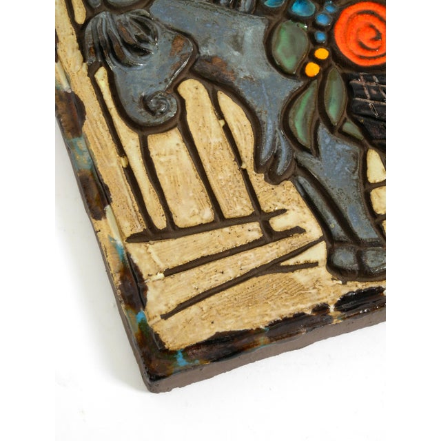 Mid-Century Modern Ceramic Wall Plaque, 1950s For Sale - Image 16 of 18