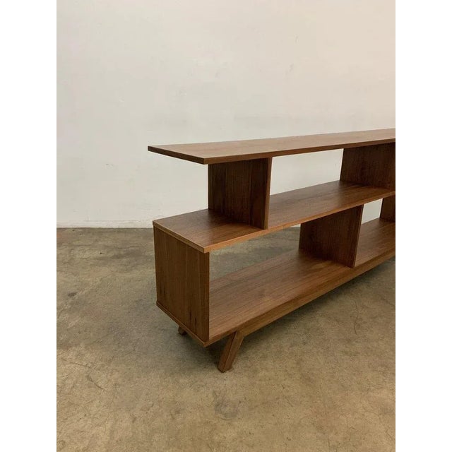 Brown Handcrafted Double Tier Bookshelf by Vop For Sale - Image 8 of 12