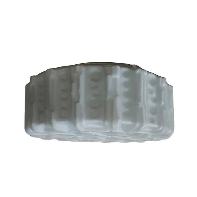Milk Glass Wall Light with Relief Pattern For Sale - Image 4 of 8