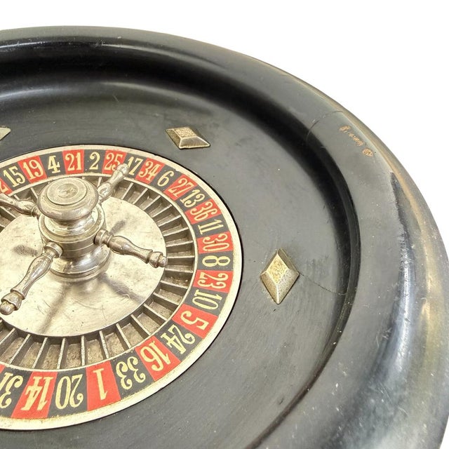 Vintage French Miniature Roulette Wheel, 1990s For Sale - Image 3 of 8