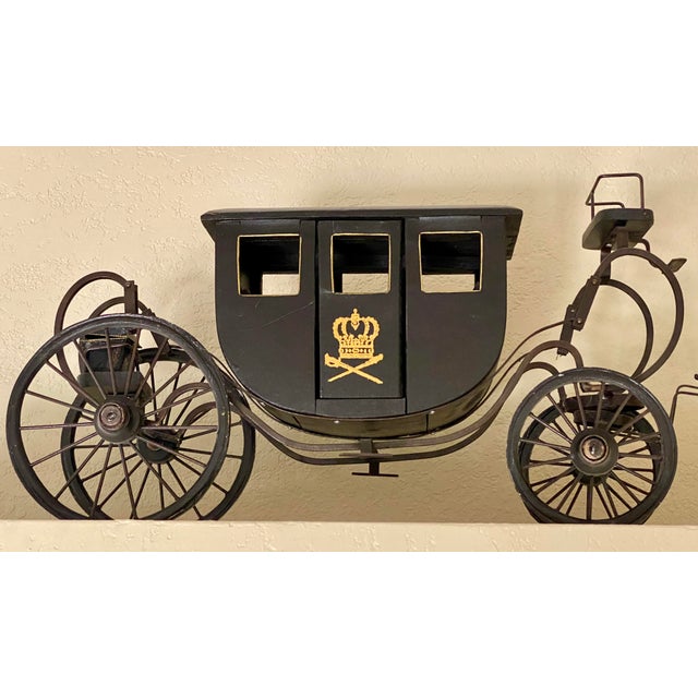 Monumental 39" Vintage German Handmade Wood & Iron Royal State Carriage Coach Model For Sale - Image 14 of 14
