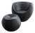 Black Rattan Armchair & Ottoman, Set of 2 For Sale