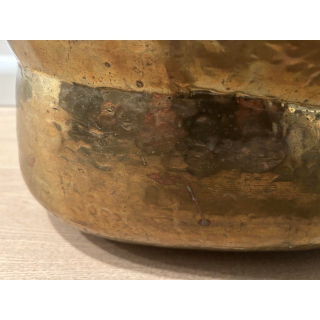 Vintage Hammered Brass Planter or Bowl For Sale - Image 6 of 11