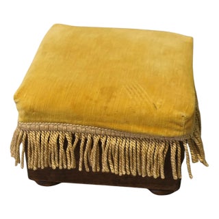 Victorian Mustard Velvet Ottoman For Sale