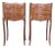 Early 20th Century Pair of Louis XVI Style Marble-Top, Bronze and Walnut Nightstands For Sale