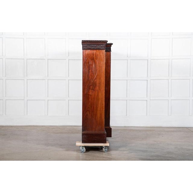 Large 19th Century English Mahogany Glazed Breakfront Bookcase, 1880 For Sale - Image 6 of 18