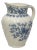 20th Century Belgian Blue Chinoiserie Ceramic Pitcher For Sale