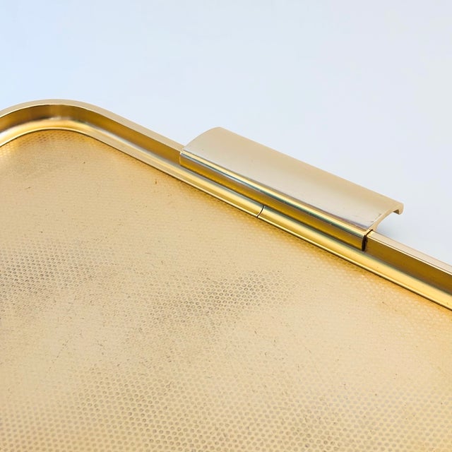 Metal Large MCM Gold Aluminum Tray by Woodmet Limited, England For Sale - Image 7 of 14
