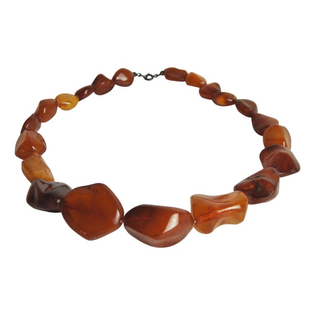 Art Deco Honey Amber Graduated Bead Necklace, 1920s For Sale